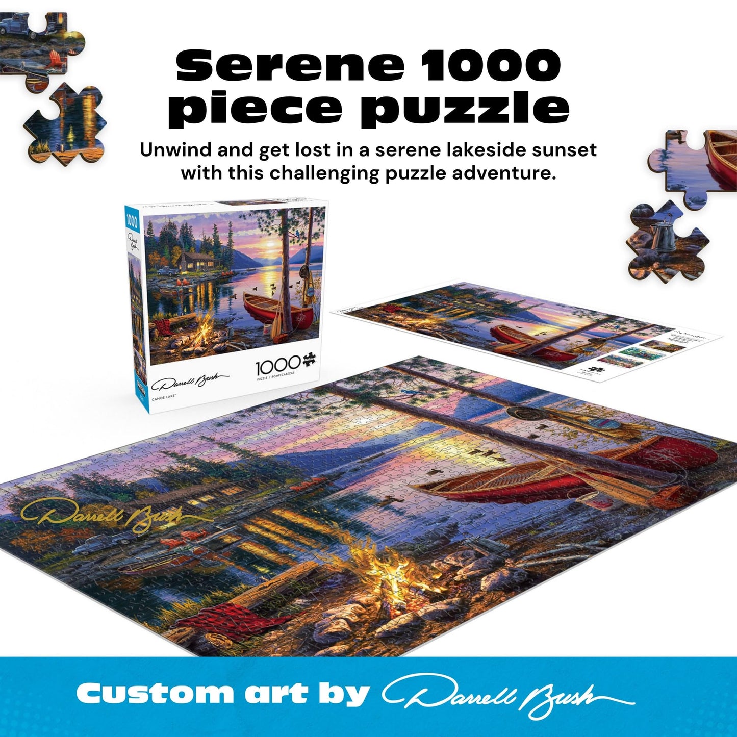 Buffalo Games - Darrell Bush Canoe Lake - 1000 Piece Puzzle for Adults