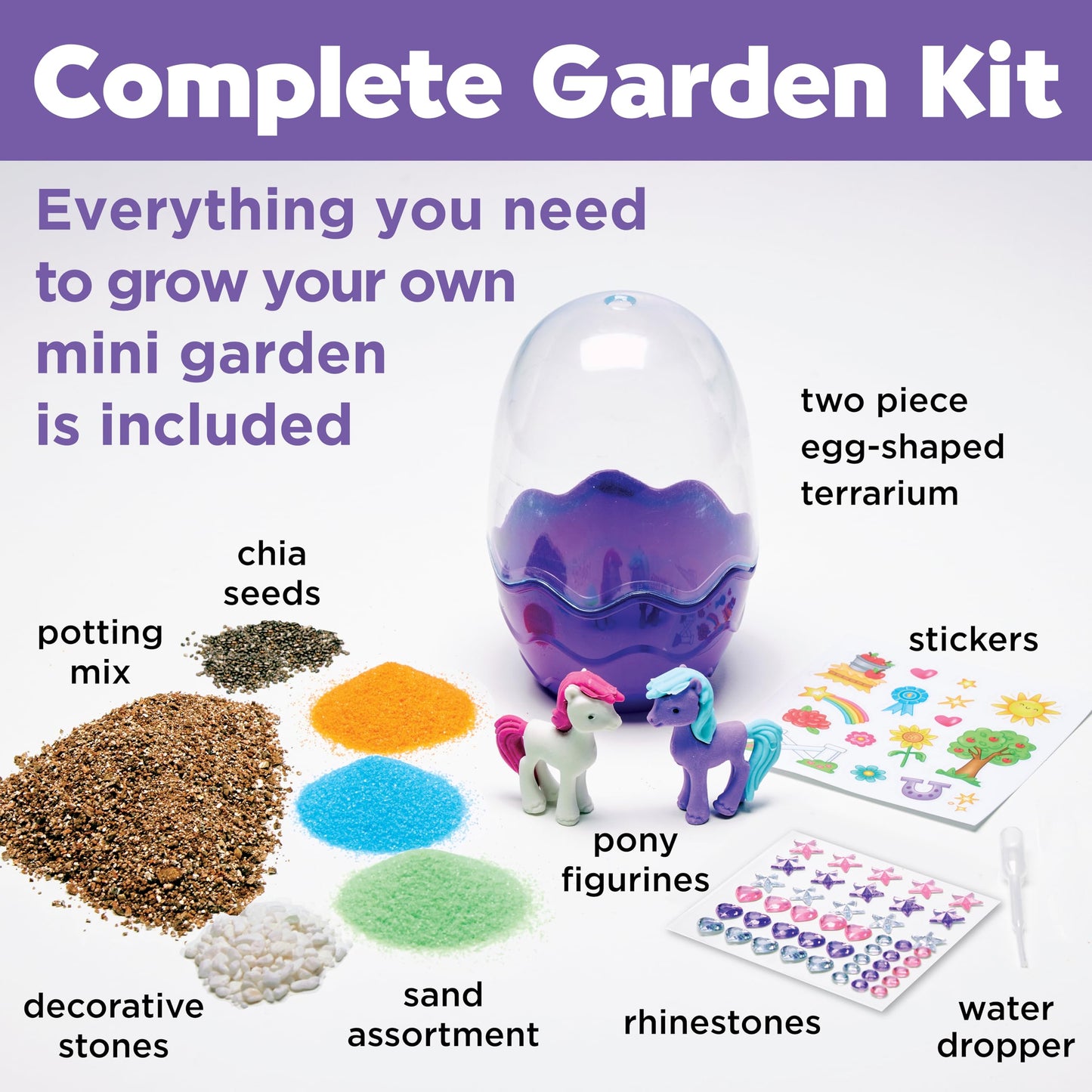 Creativity for Kids Mini Garden: Pony Terrarium Kit | Summer Crafts for Kids | Horse Gifts for Girls, Crafts for Kids and Girl Toys & Birthday Gift
