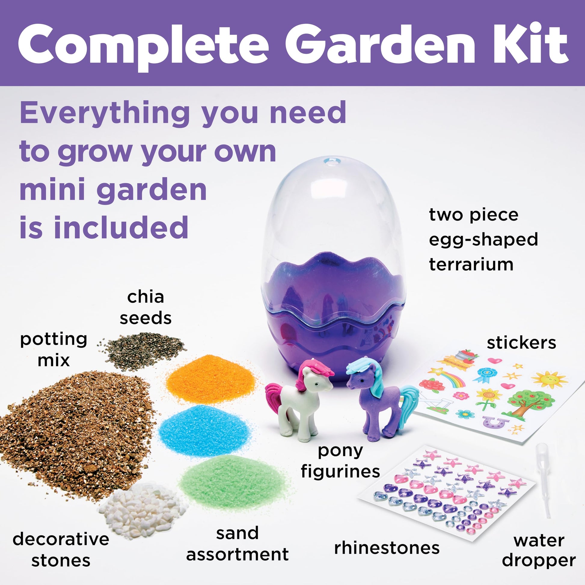 Creativity for Kids Mini Garden: Pony Terrarium Kit | Summer Crafts for Kids | Horse Gifts for Girls, Crafts for Kids and Girl Toys & Birthday Gift