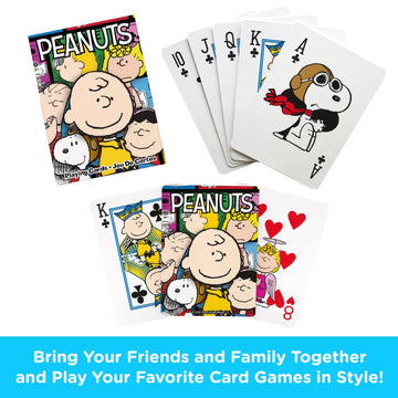AQUARIUS Peanuts Cast Playing Cards Standard Size - Themed Novelty Deck with 52 Unique Comic Strip Designs - Collectible Merchandise Gift for Teens