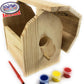 Matty's Toy Stop Paint-A-Barn Wooden Birdhouse & Bird Feeder (Includes Paints & Brushes) Gift Set Bundle - 2 Pack