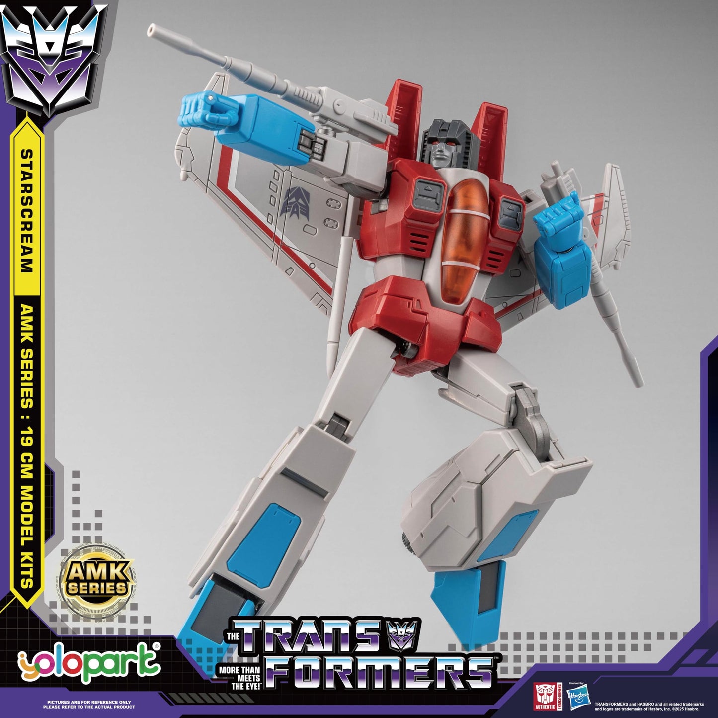 YOLOPARK Starscream Transformer Toys,AMK Series Transformers G1 Action Figures,7.48 Inch Highly Articulated Transformers Decepticon Toys for Adults