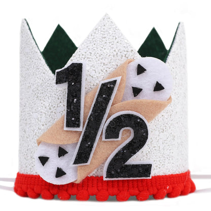 Jissoo Pizza 1/2 Birthday Crown - Holy Cannoli Half Birthday Decorations,Pizzeria Party Hat Photo Props,Pizza Cake Smash 6 Months Party Crown,Sweet