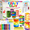 MHMYDIS Make Your Own Clay Luminaries - Arts and Crafts kit for Boys Girls and Teens Age 6 7 8 9 10 11 12 Year Old and up - Creative Clay Lantern Toys