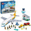 LEGO City Passenger Airplane 60262, with Radar Tower, Airport Truck with a Car Elevator, Red Convertible, 4 Passenger and 4 Airport Staff Minifigures,