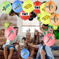 30Pcs Pixel Punch Balloons, Thickened Neon Punching Balloon Heavy Duty Party Favors with Rubber Band Handle, Bouncy Balls for Birthdays, Games, Goodie