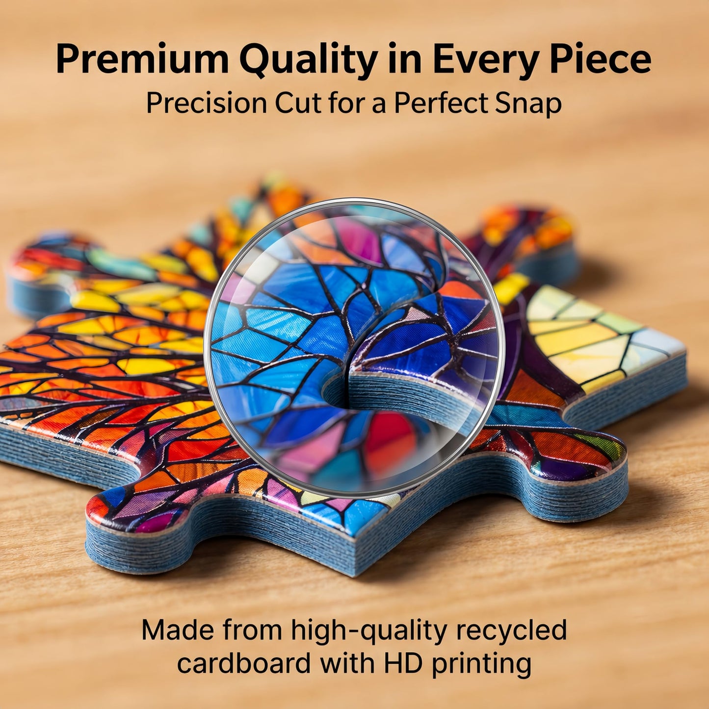 Amzgo® 1000 Pieces Stained Glass Jigsaw Puzzle, Beautiful Tree of Life Art Puzzles for Adults, Unique Fun Impossible Hard Difficult Challenging Pretty