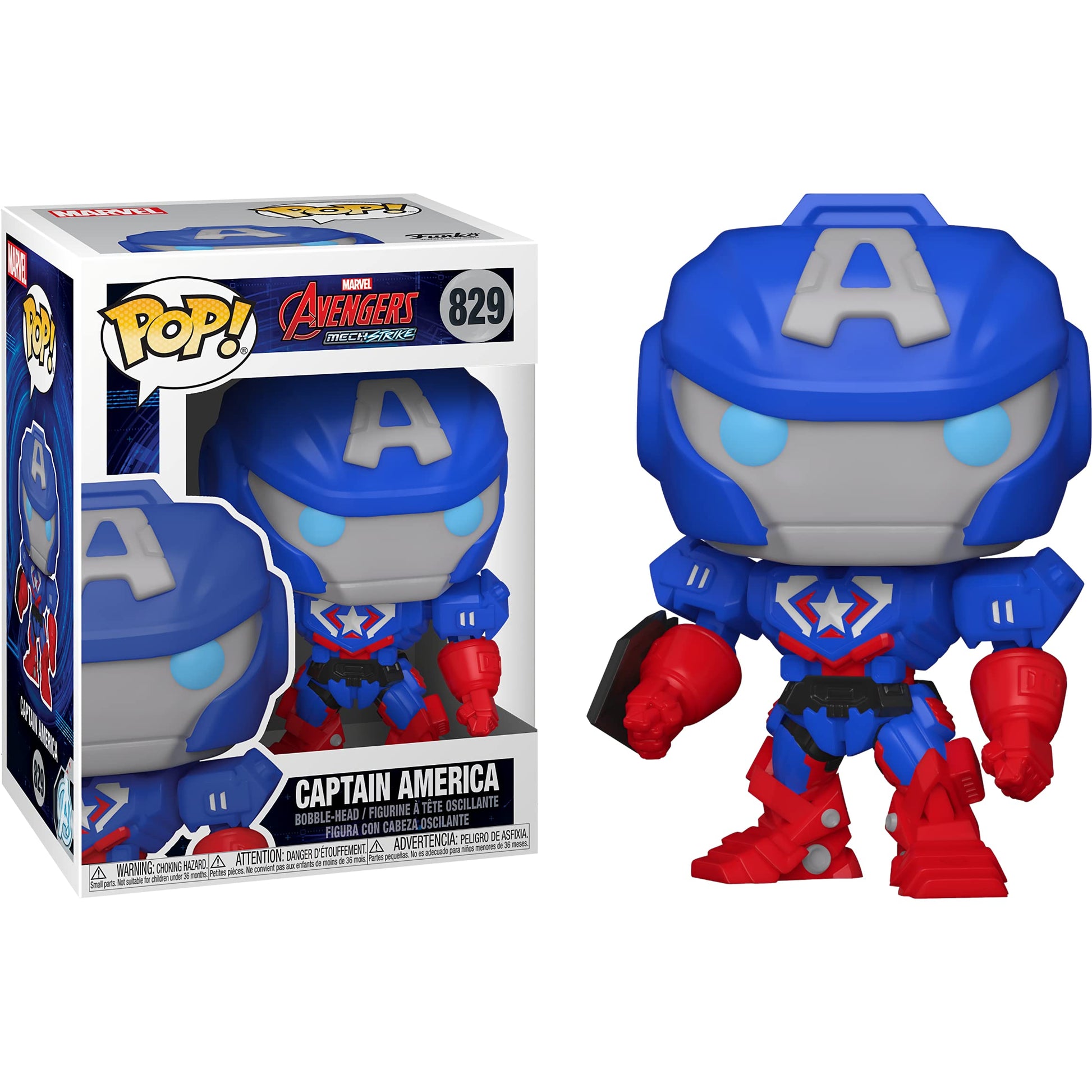 Capta i n Ameri c a: Fun ko P o p ! Vinyl Figurine Bundle with 1 Compatible 'ToysDiva' Graphic Protector (829-55233 - B)