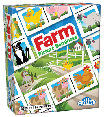 Picture Dominoes: Farm Themed Matching Game for prechoolers - Contains 36 Dominoes - for 2 or More Players Ages 3 and up by Outset