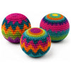 Norce Sactor 3 Pack Crochet Footbags, Random Colors Knitted Hacky Kick Sack Balls - Soft 40g Weighted Footbag Juggling Balls for Adults, Teens