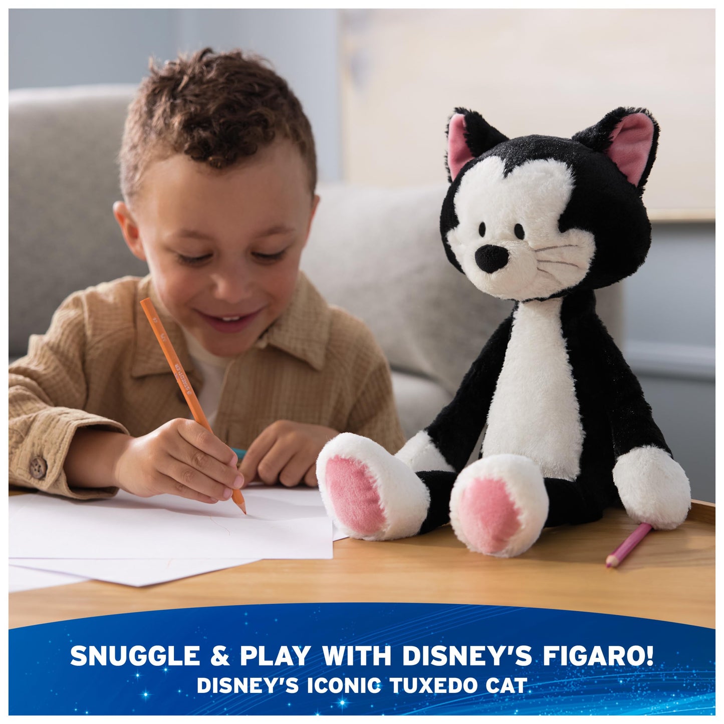 GUND Disney Official Figaro Toothpick 15-Inch Plush Toy for Ages 1+