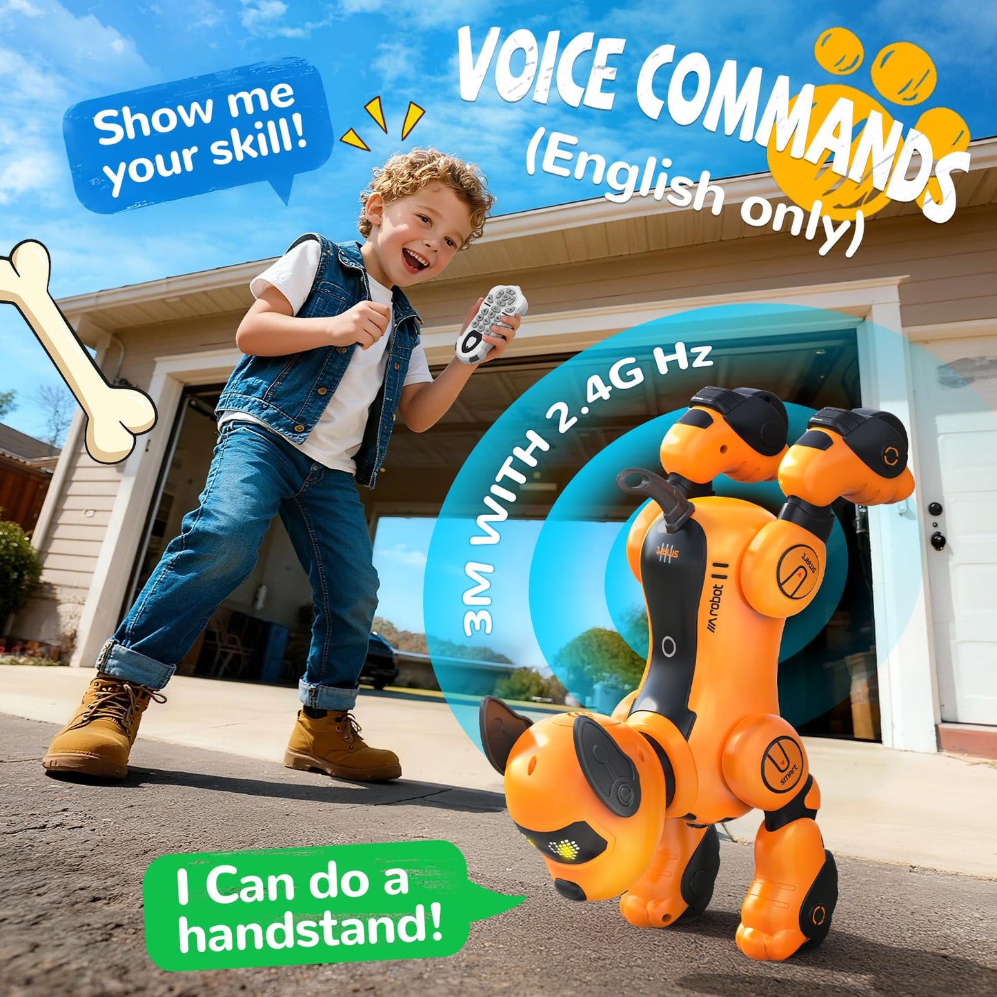 anysun Robot Dog Toy for Kids, Programmable Remote Control Robots Puppy with Follow Up & Touch Sensors, Dancing & Singing, Smart Stunt Robot Pet