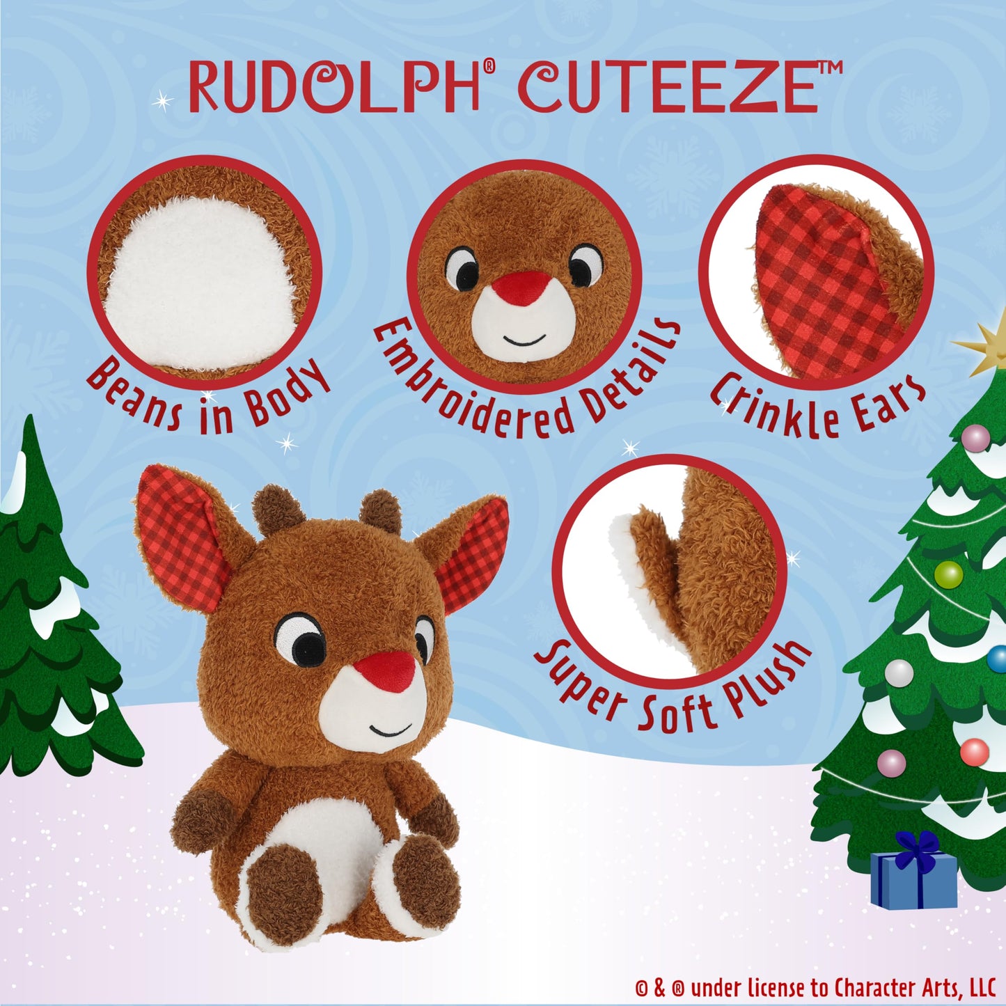 Kids Preferred Rudolph The Red-Nosed Reindeer Cuteeze 12" Christmas Stuffed Animal Plush Toy