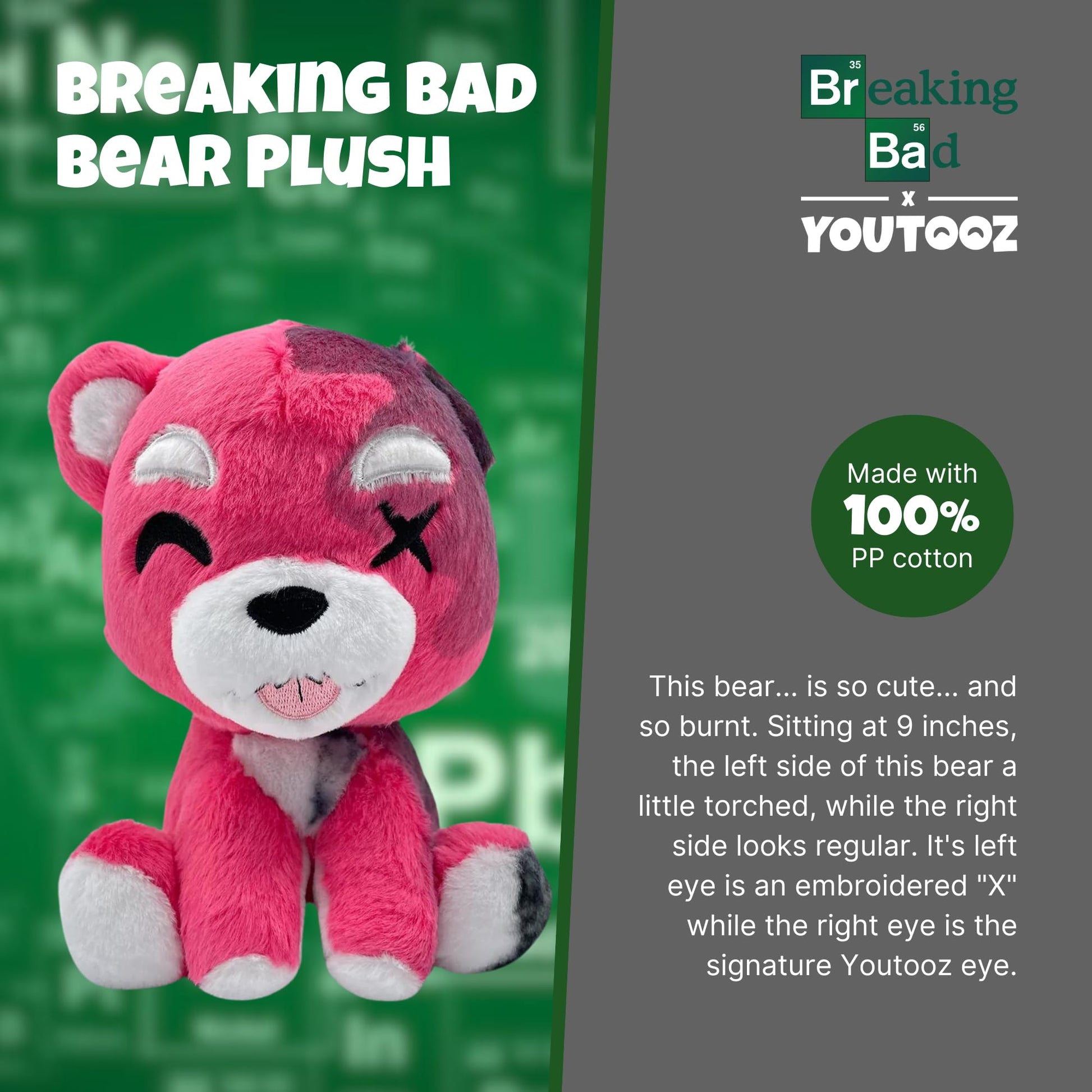 Youtooz Pink Bear Plush 9", Super Soft Collectible Toy from the Breaking Bad Series, PP-Cotton Stuffed Plush for Fans and Collectors