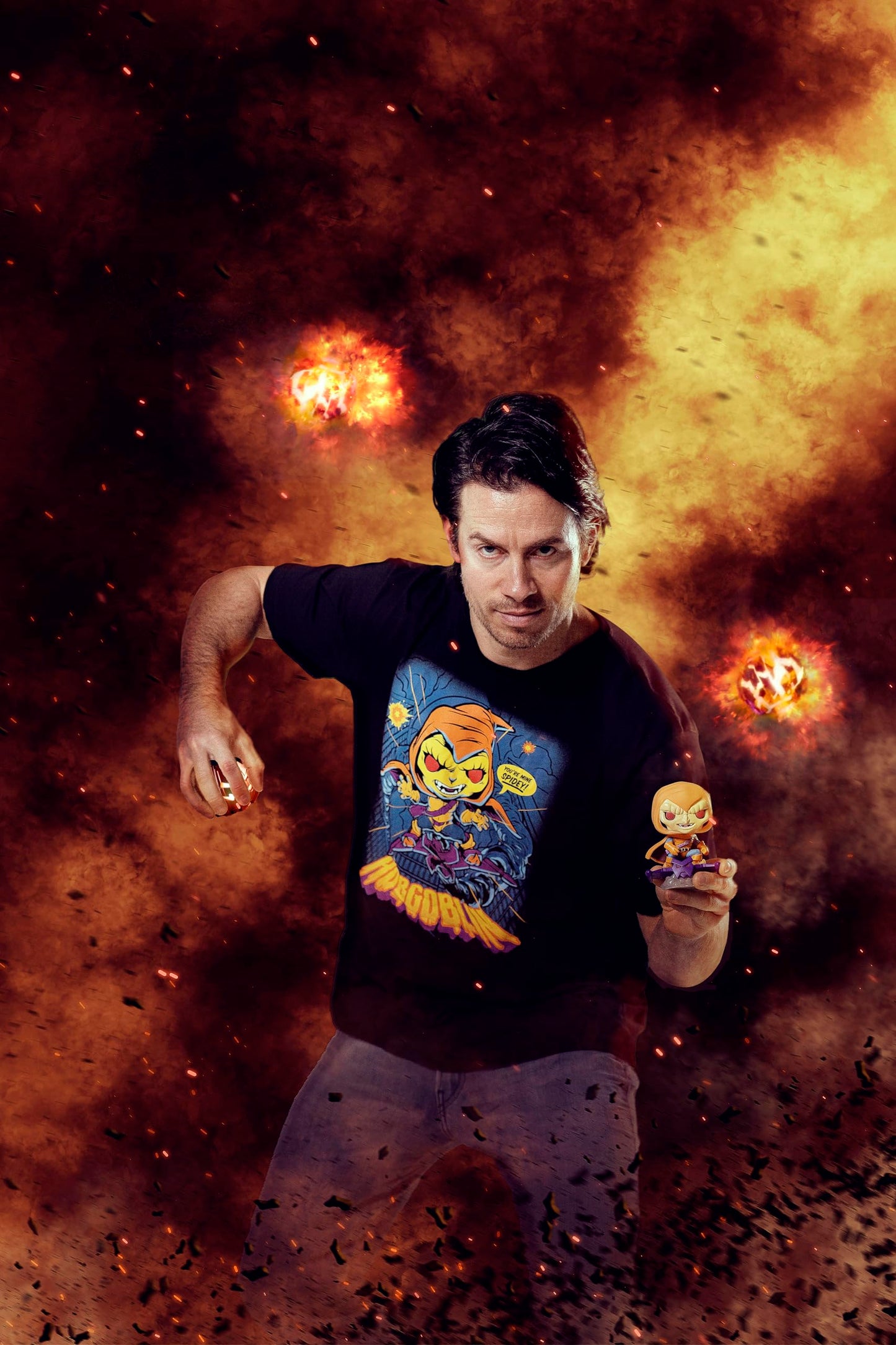 Funko POP! & Tee: Animated Spider-Man-Hobgoblin - Glow in the Dark - Large - (L) - Marvel - T-Shirt - Clothes with Collectable Vinyl Figure - Gift