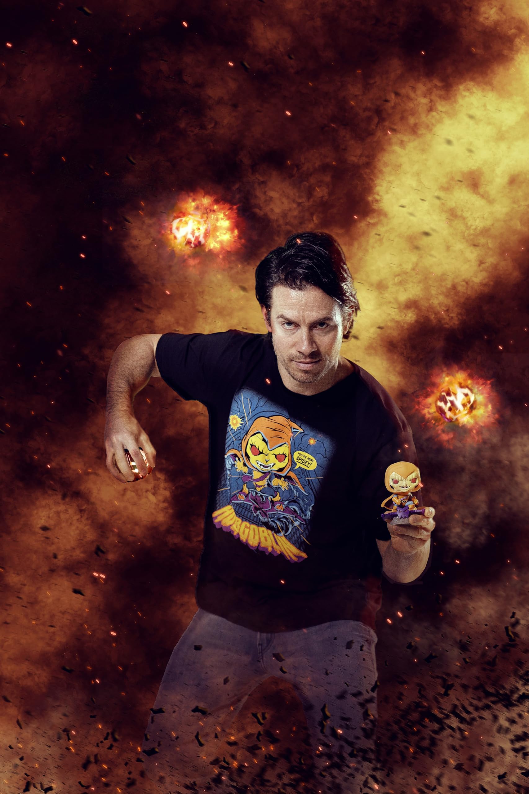 Funko POP! & Tee: Animated Spider-Man-Hobgoblin - Glow in the Dark - Large - (L) - Marvel - T-Shirt - Clothes with Collectable Vinyl Figure - Gift