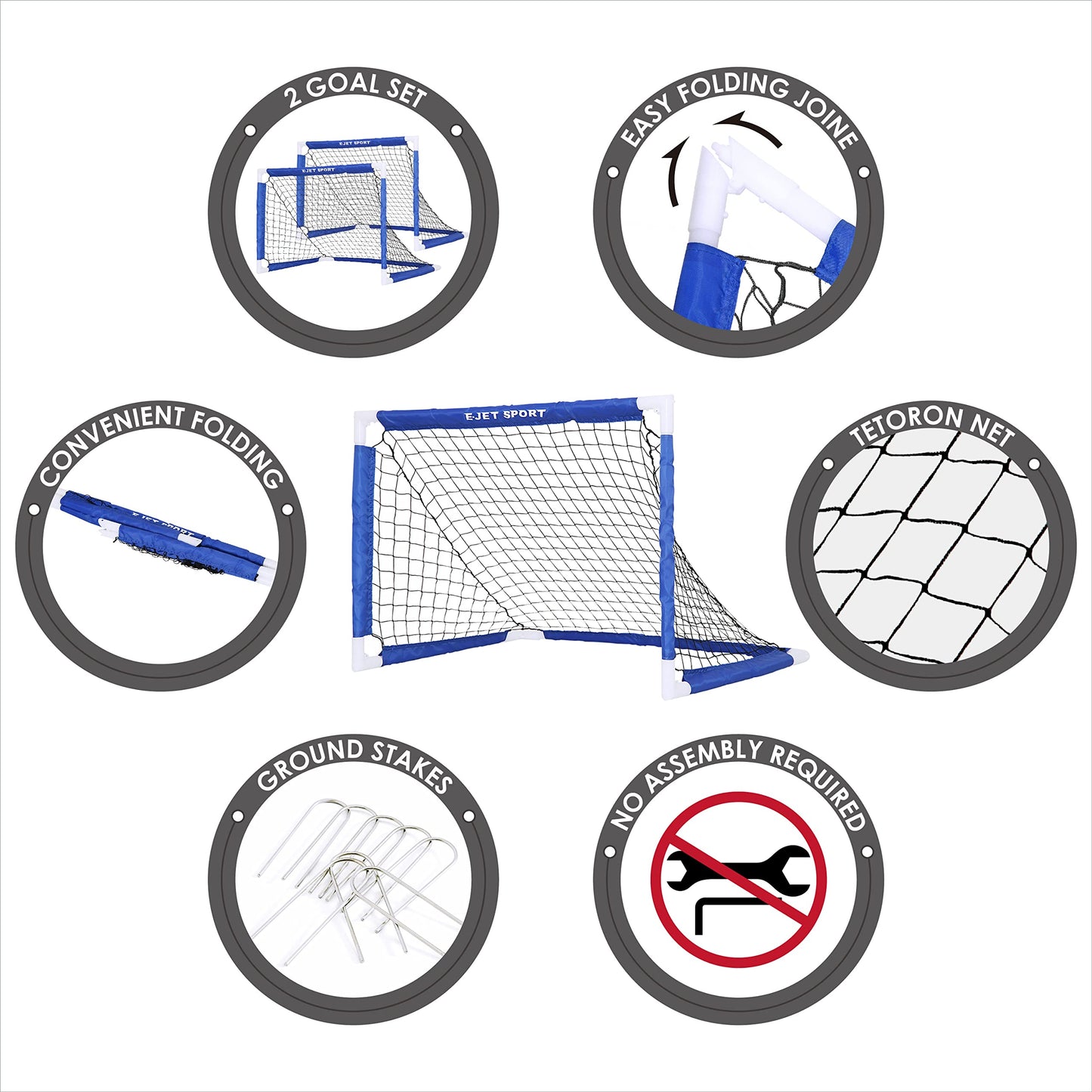 TGU Kids Soccer Goal Games & Toys Football Net, Indoor & Outdoor Sports, Backyard, Set of 2,Blue (EOS217402023)