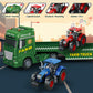 lonfypeng 3-in-1 Farm Truck Toys for Kids Ages 3-6 - 25.6 Inch Extra-Large Inertia Semi Trailer with Lights & Sounds, Detachable Tractor and Light