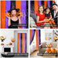 LOLStar Halloween Orange Purple Black Foil Fringe Curtains 3 Pack