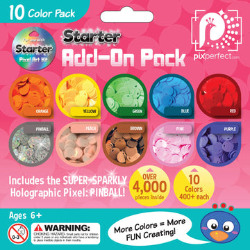 Pix Perfect 10 Color Add-On Accessory Pack - Refill for 8 Color Starter Pixel Art Kit