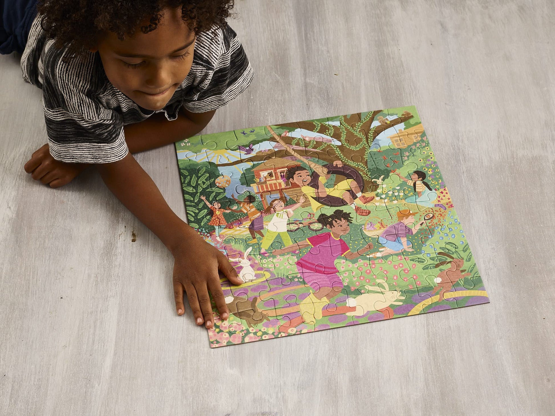 eeBoo: Out to Play 64 Piece Jigsaw Puzzle, Perfect Project for Little Hands, Aids in Development of Pattern, Shape, and Color Recognition, Offers
