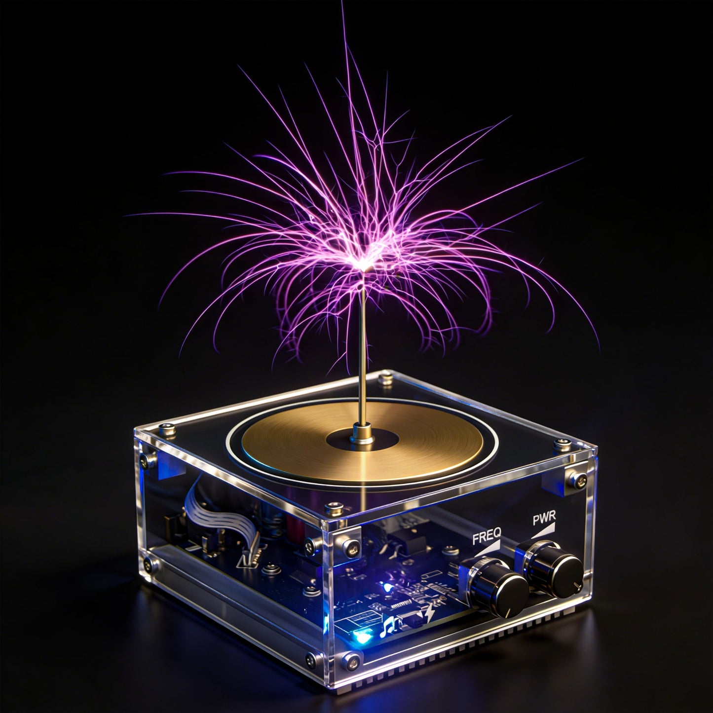 Vastarry 10 Cm Solid State Music Tesla Coil Artificial Lightning Desktop Toy For unisex-adult Electric Power Wireless Transmission Model Science