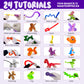Dan&Darci Balloon Animal Twisting Kit with Pump for Kids - Boy & Girl Gift - Birthday Gifts for Girls and Boys - Arts and Crafts for Ages 8-12 - 6 7 8