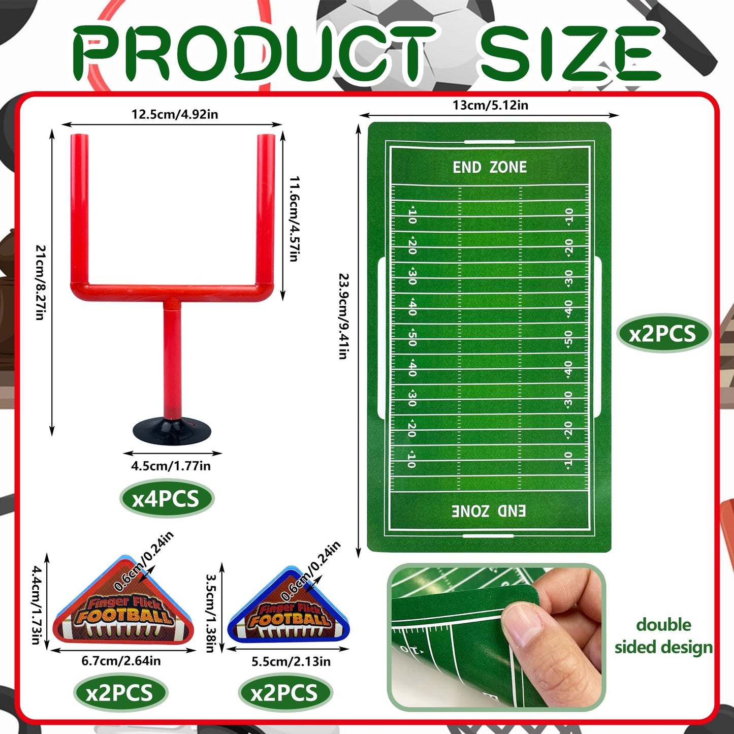 XIPEGPA 10 PCS Mini Flick Football Games Mini Table Top Sports Games with Foam Footballs Goal Post and Cards Finger Toys Office Indoor Football Sports