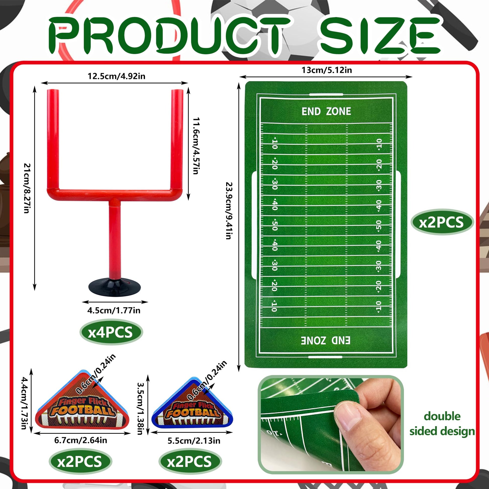 XIPEGPA 10 PCS Mini Flick Football Games Mini Table Top Sports Games with Foam Footballs Goal Post and Cards Finger Toys Office Indoor Football Sports