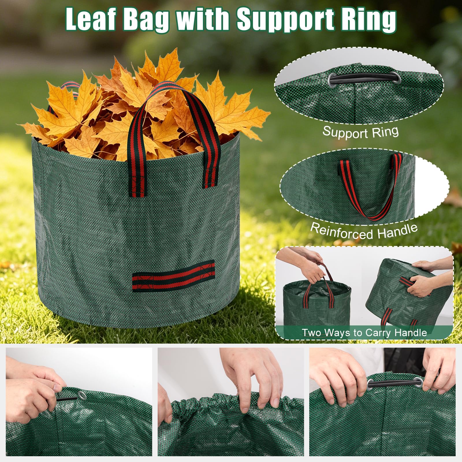 HLWDFLZ 10Pcs Kids Adjustable Garden Leaf Rake Set, with Bag & 3 Hand Tools