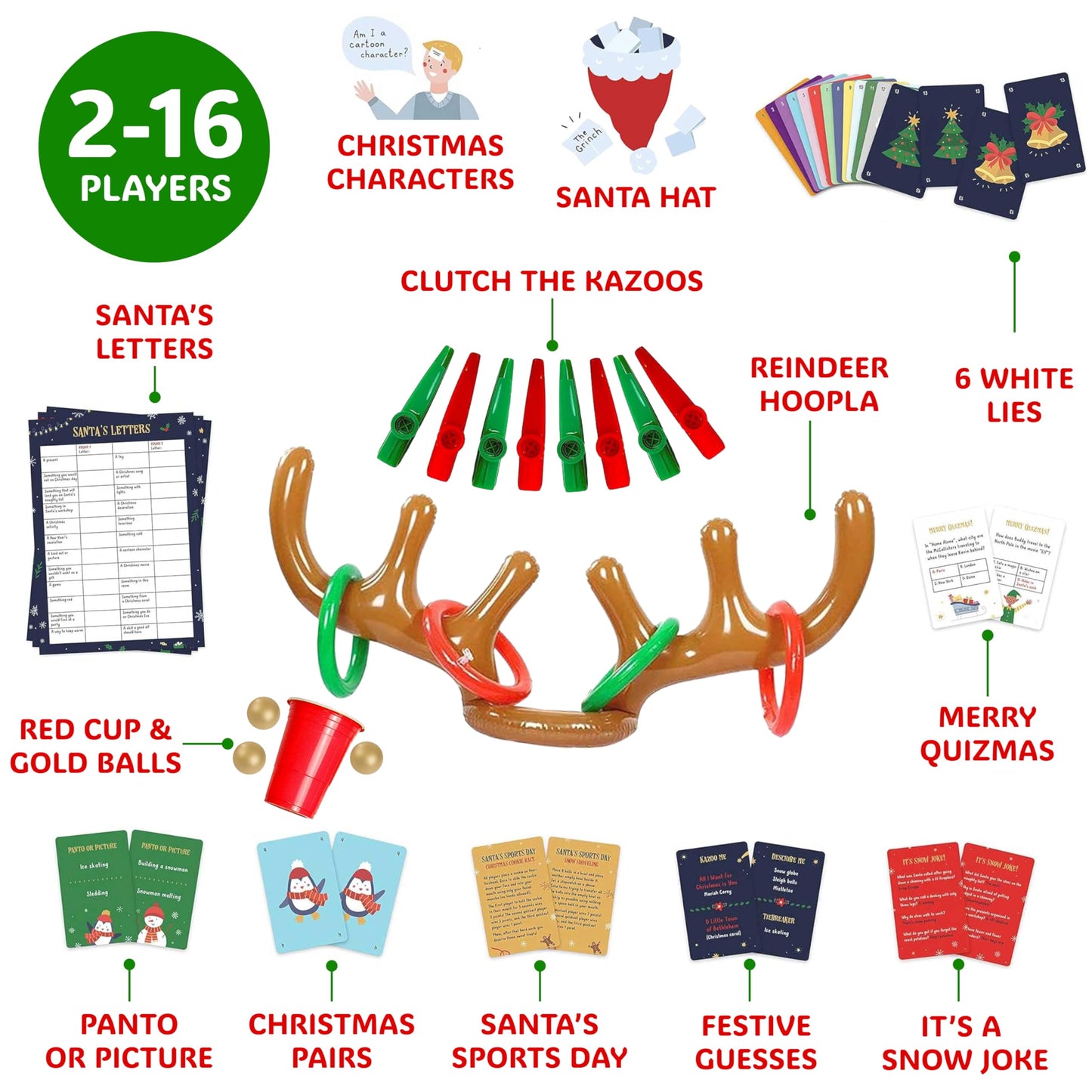 Gutter Games 12 Games of Christmas - Family Game Night Pack for Kids and Teens - Hilarious Christmas Party Games for Adults and Family Party