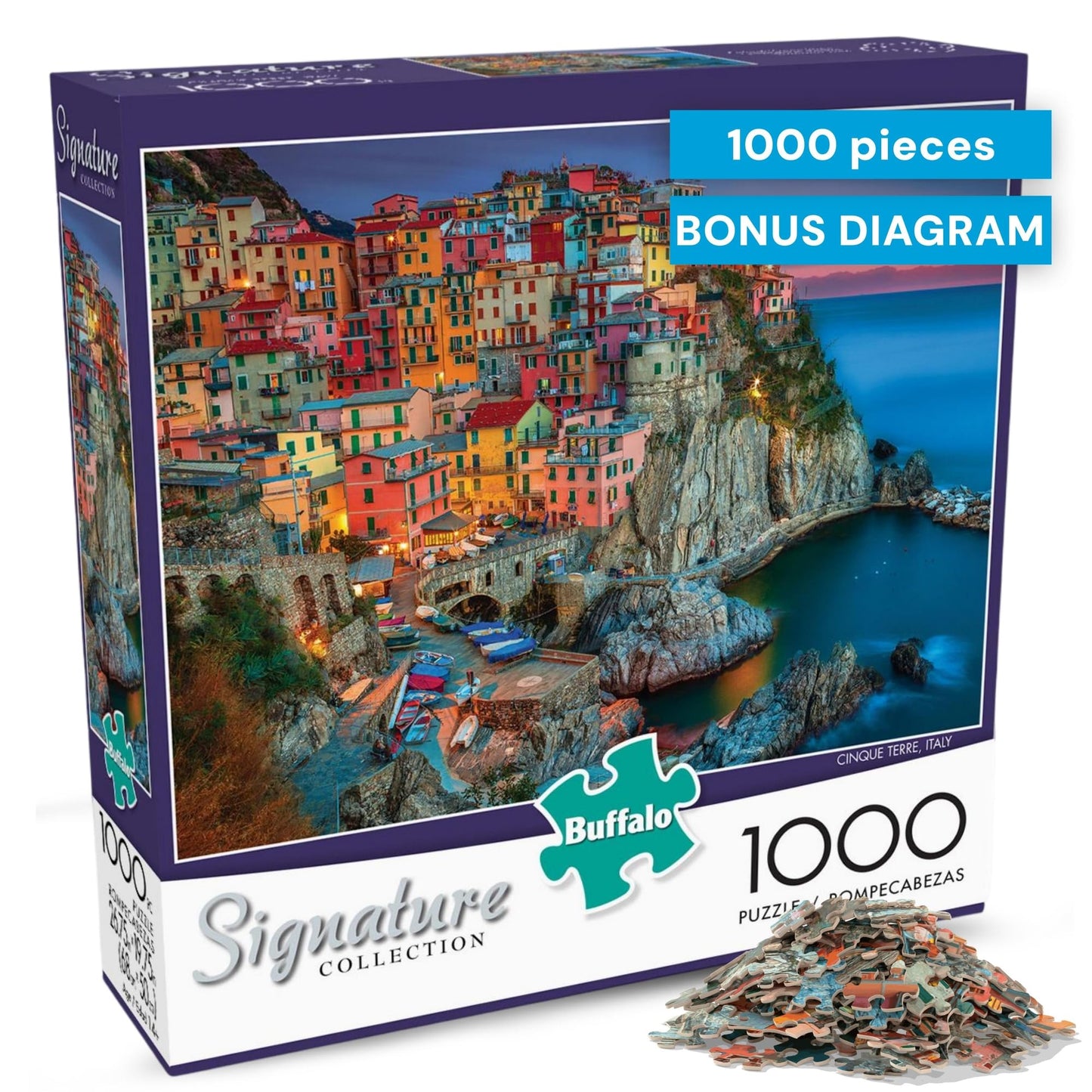 Buffalo Games - Cinque Terre Italy Coastal - 1000 Piece Puzzle for Adults