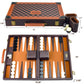 Backgammon Sets for Adults, 15 Inch PU Leather Backgammon Set, Portable Travel Backgammon Board Game, Classic Strategy Checkerboard Design Backgammon
