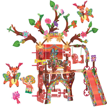PINXIES Fairy Treehouse | Build-Your-Own Magical Forest Play Set, Kids 3D Puzzle Toy - STEM Girl Toys Ages 6-7 and Up