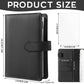 100 Pocket Currency Album - 7 × 4 inch Portable Banknotes Holder with Artificial Leather Cover Money Sleeves Storage Book for Bills Documents Tickets