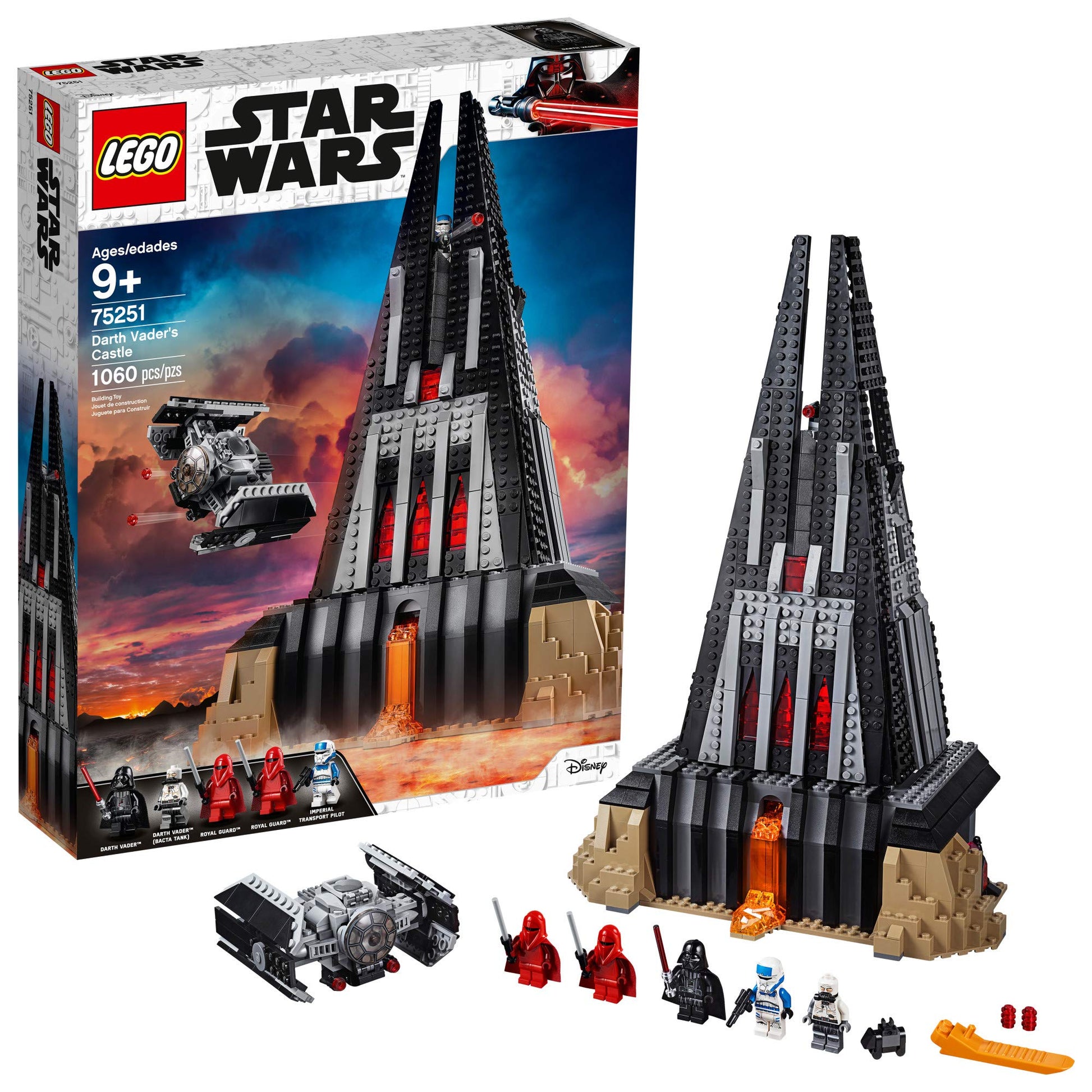 LEGO Star Wars Darth Vader's Castle 75251 Building Kit Includes TIE Fighter, Darth Vader Minifigures, Bacta Tank and More (1,060 Pieces) - (Amazon