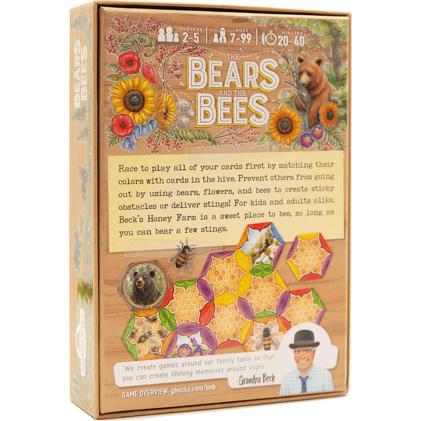 Grandpa Beck's Games The Bears and The Bees | Strategic Tile Laying Card Game for Kids, Teens, Family & Adults | from The Creators of Cover Your