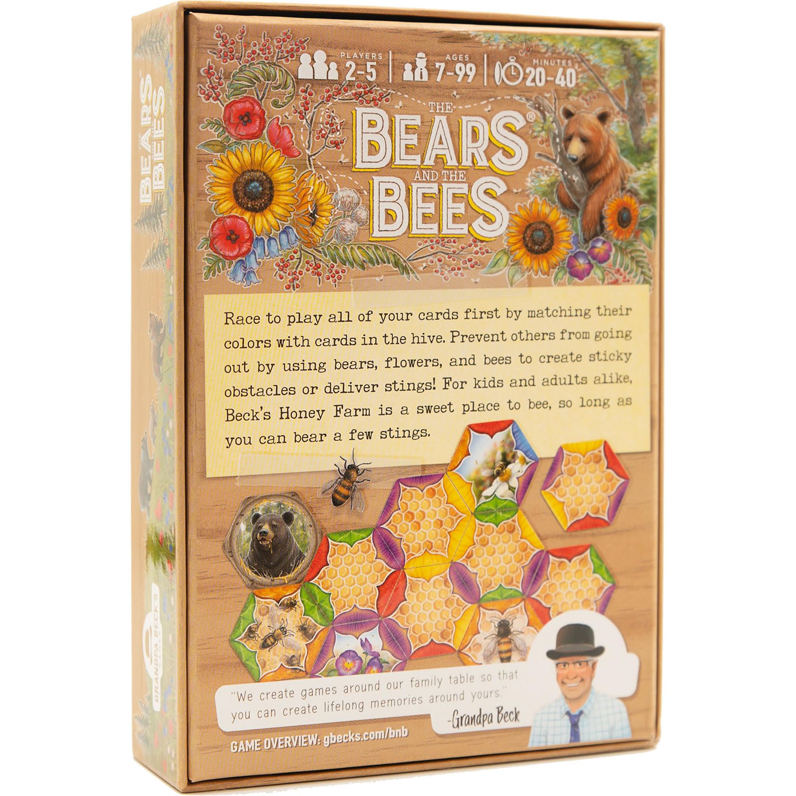 Grandpa Beck's Games The Bears and The Bees | Strategic Tile Laying Card Game for Kids, Teens, Family & Adults | from The Creators of Cover Your