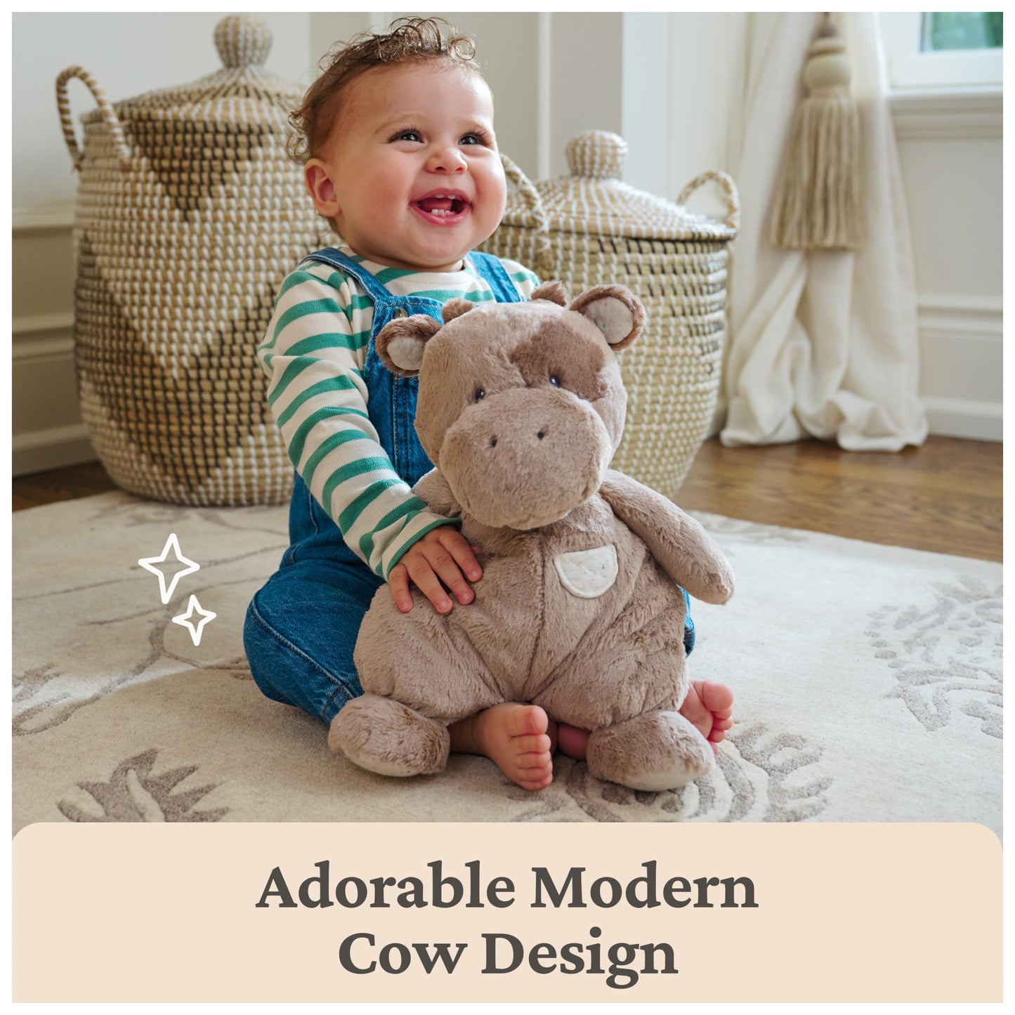 GUND Baby Oh So Snuggly Cow Plush, Cow Stuffed Animal for Babies and Infants, Brown, 12.5”
