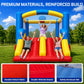 OZIS 12FT Inflatable Bounce House with Double Slides & Basketball Hoop, Blow Up Jumping Bouncy Castle with Blower, Bounce House for Kids Suitable
