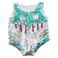 Luxurious Hand-Beaded Sequin Outfit with Silver Boots for 18 Inches American Doll (Large for 18" American Doll)