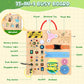 MoKo Montessori Busy Board Toys for 3+ Years Old Wooden Sensory Toys Board with LED Light Up Switch, Locks, Zippers, Music Boxes Learning Educational