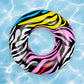 39" Multi-Color Zebra Stripes Inflatable Inner Tube Ring Float