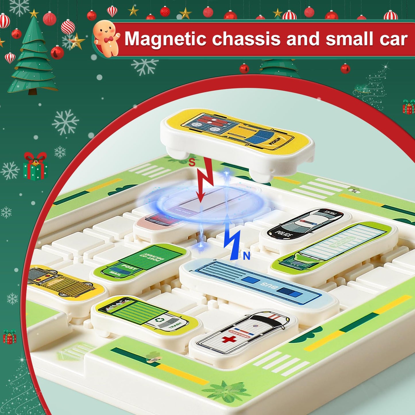 NUBLIXIP Parking Puzzler Magnetic Travel Game - 360 Traffic Jam Logic Challenges, Brain Teaser Toy for Kids Ages 3+, Parent-Child Problem Solving Car
