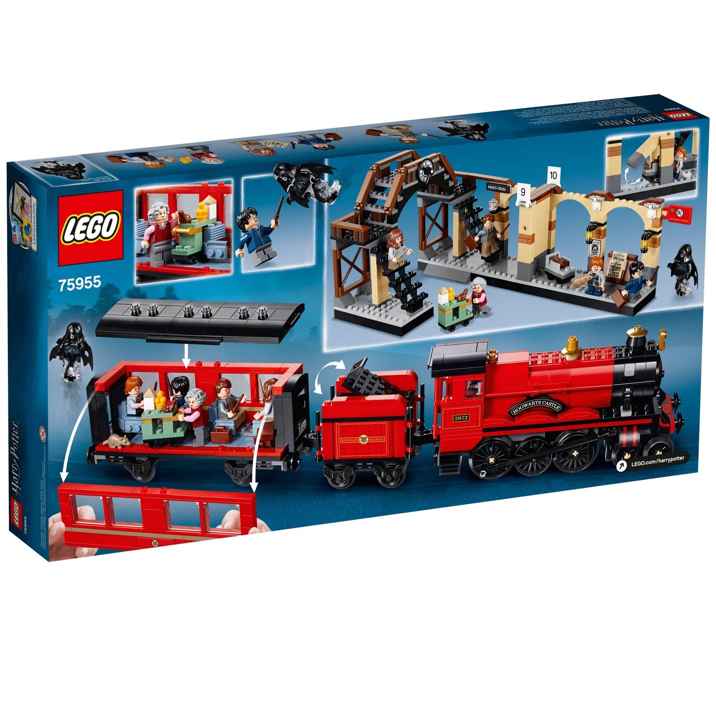 LEGO Harry Potter Hogwarts Express 75955 Toy Train Building Set includes Model Train and Harry Potter Minifigures Hermione Granger and Ron Weasley