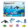 PicassoTiles Magnet Tile Building Blocks 8 Marine Animal Action Figures Compatible Magnetic Accessory Playset Tiles Kids Toys STEM Educational