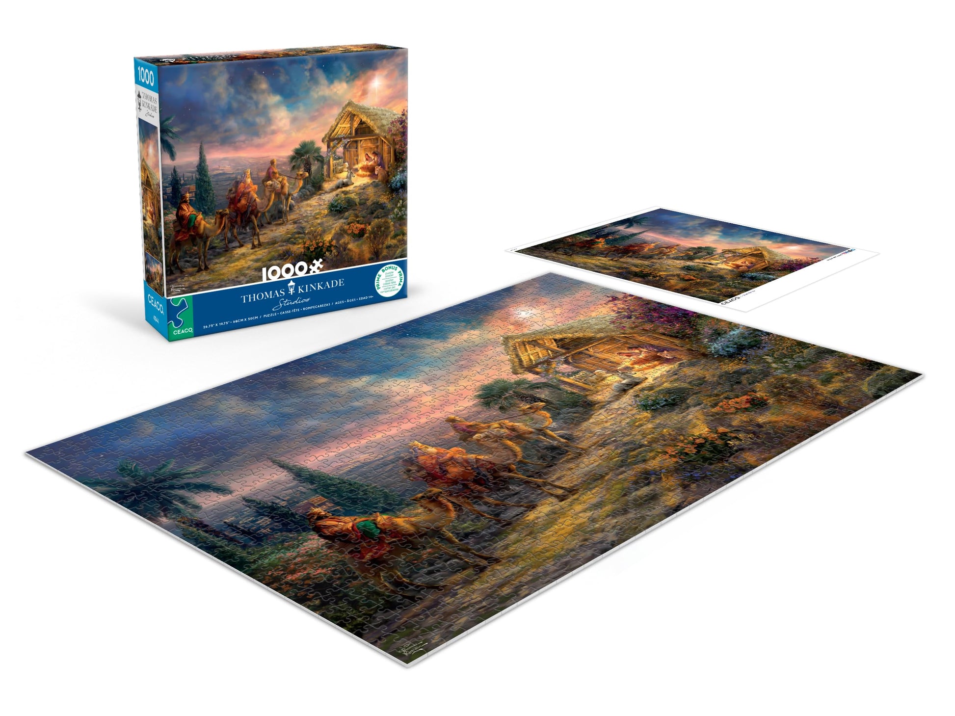 CEACO Thomas Kinkade, Away in a Manger, 1000 Piece Adult Jigsaw Puzzle
