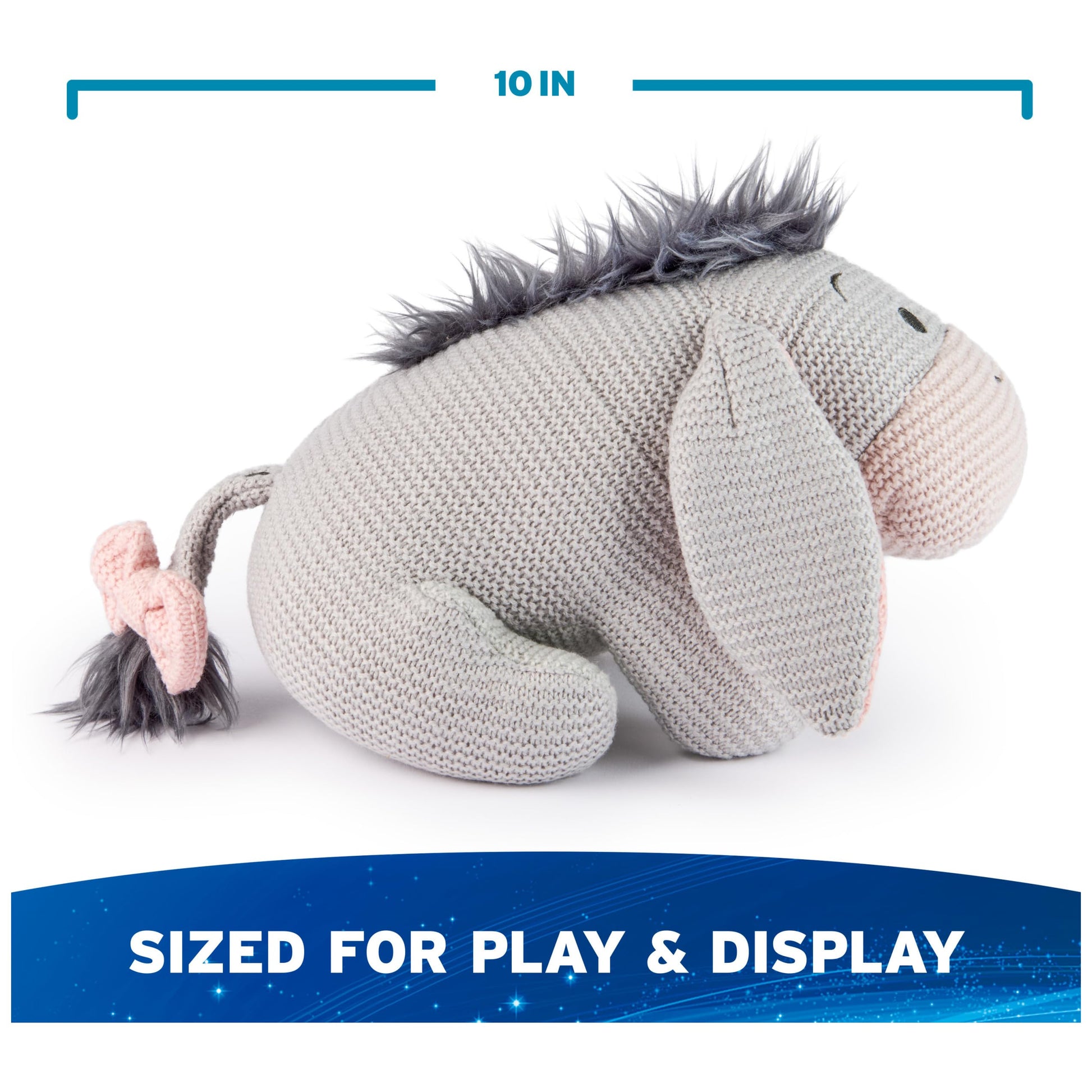 GUND Disney Official Eeyore 10-Inch Knit Plush Toy for Ages 1+