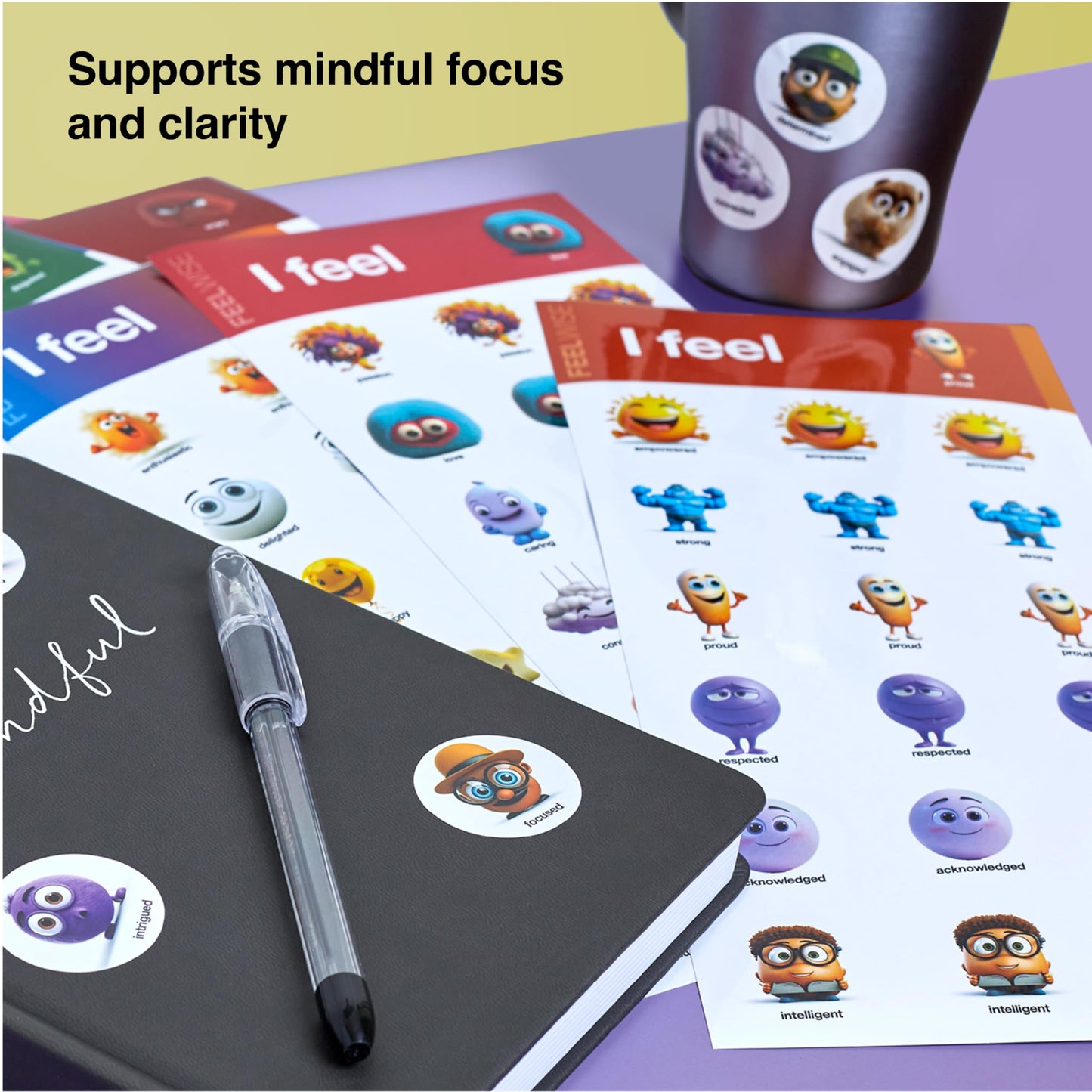 Emotional Intelligence Sticker Pack - Educational Emotion Expression Stickers, SEL Social Emotional Learning Tools, Visual Feeling Labels