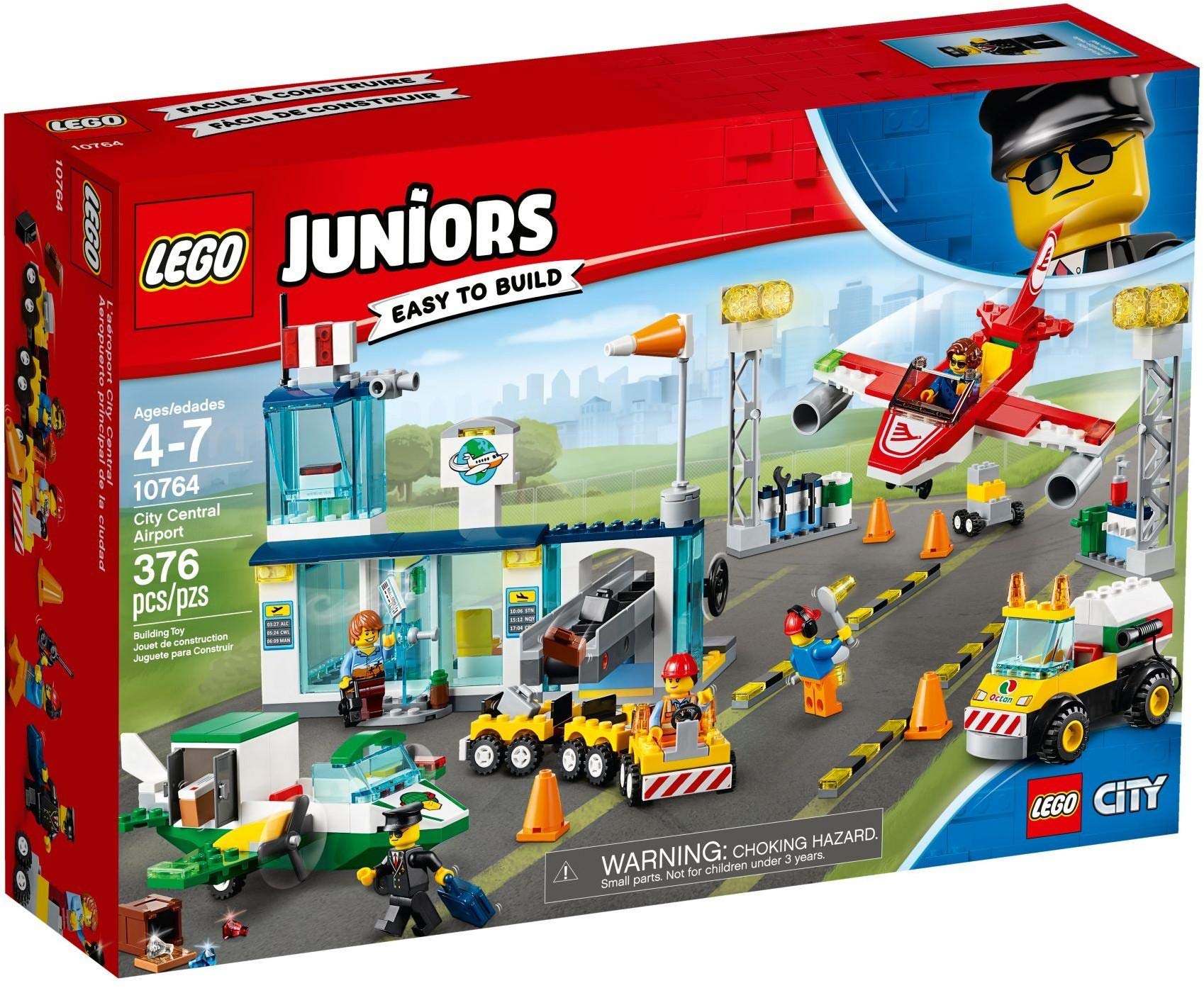 LEGO Juniors City Central Airport 10764 Building Kit (376 Pieces)